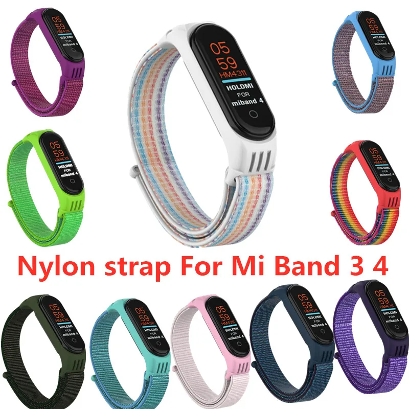 Новый нейлоновый силиконовый сменный спортивный браслет для Xiaomi Mi Band 3 4 ремешок