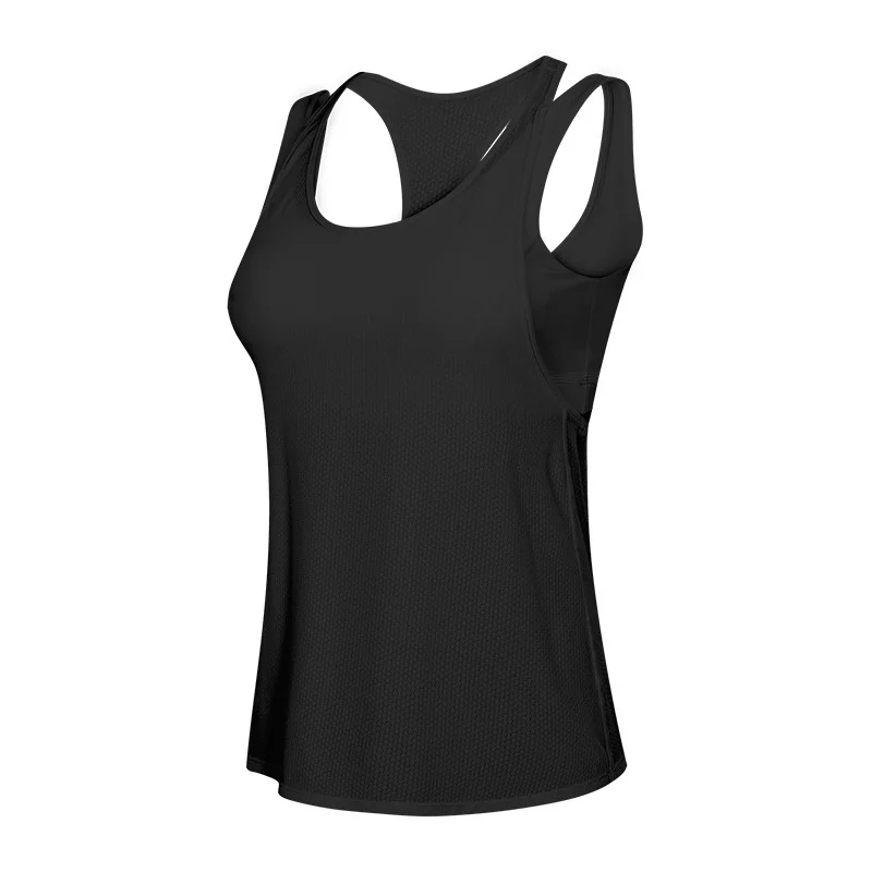 

New high strength shock proof sports bra women's breathable loose vest one piece work back jacquard blouse
