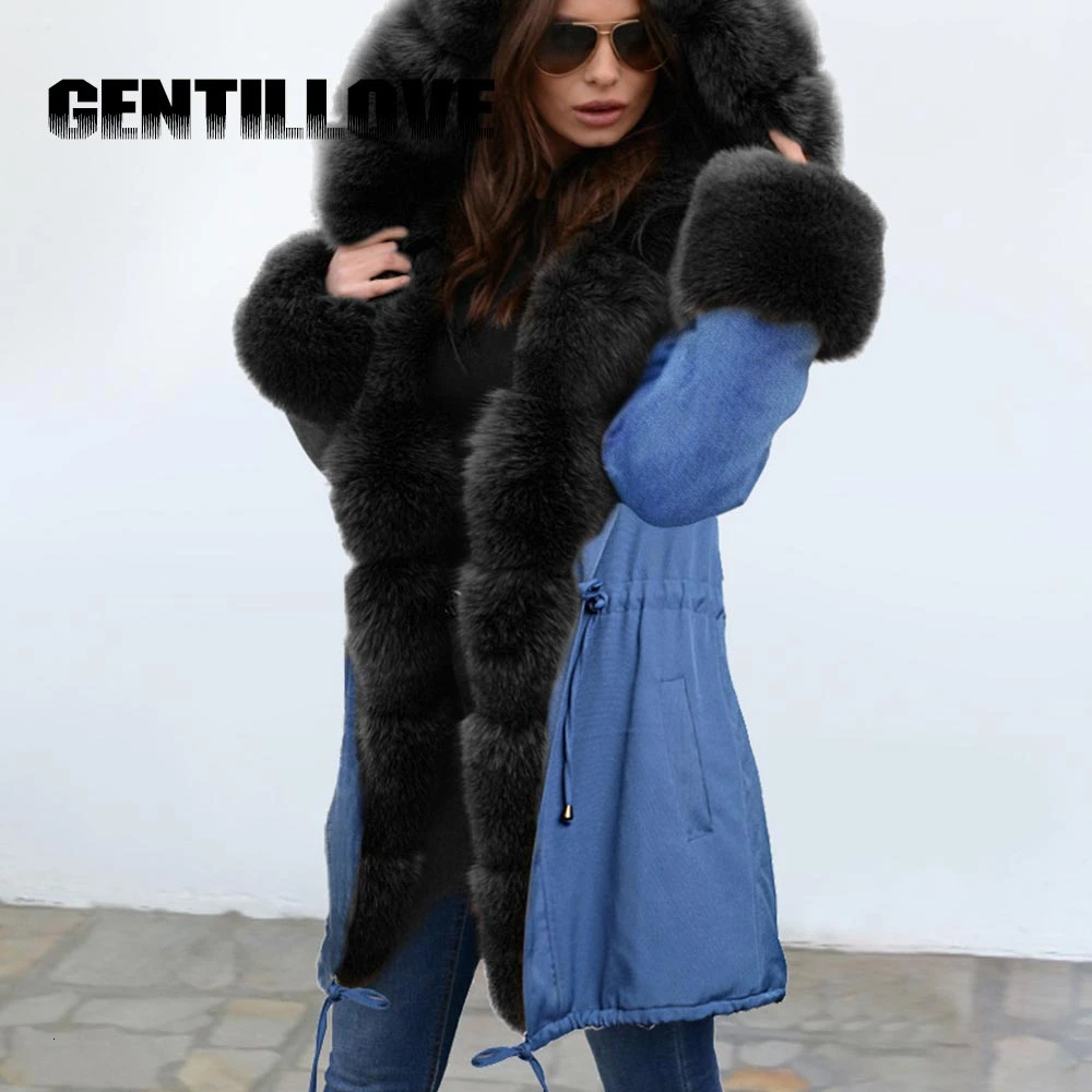 

Теплое пальто с хлопковой подкладкой, куртка с воротником из искусственного меха, женское облегающее длинное пальто на шнуровке, женская зи...