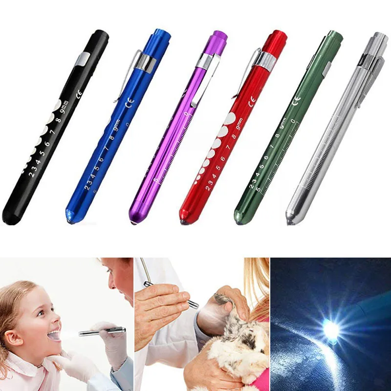 

Portable LED Flashlight Work Light Medical First Aid Pen Light Torch Lamp With Pupil Gauge Measurements Doctor Nurse Diagnosis