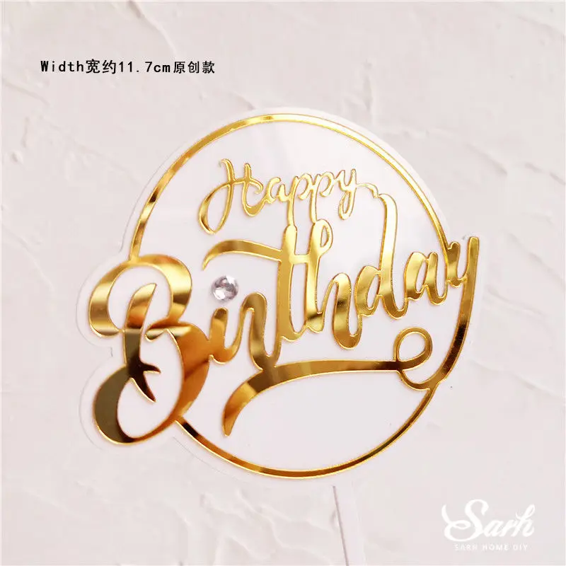 2pc diamond B 2 шт., золотой, черный, с надписью «Happy Birthday», «Oh Baby», крючок, топпер для торта, для выпечки, вечерние украшения, подарки на день Святого Валентина, юбилей, любовь - Цвет: 2pc diamond B