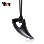 Модное черное ожерелье Vnox из нержавеющей стали, дизайн бычьего рога, мужские ювелирные изделия, панк-байкерские мужские подвески, ожерелья