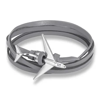 Airplane Anchor Bracelet charm Rope leather Bracelets 3