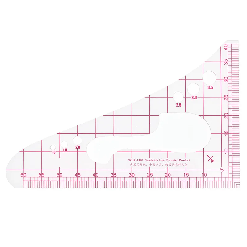 Линейка для ручного шитья треугольные весы 1:4 режущие инструменты изготовления