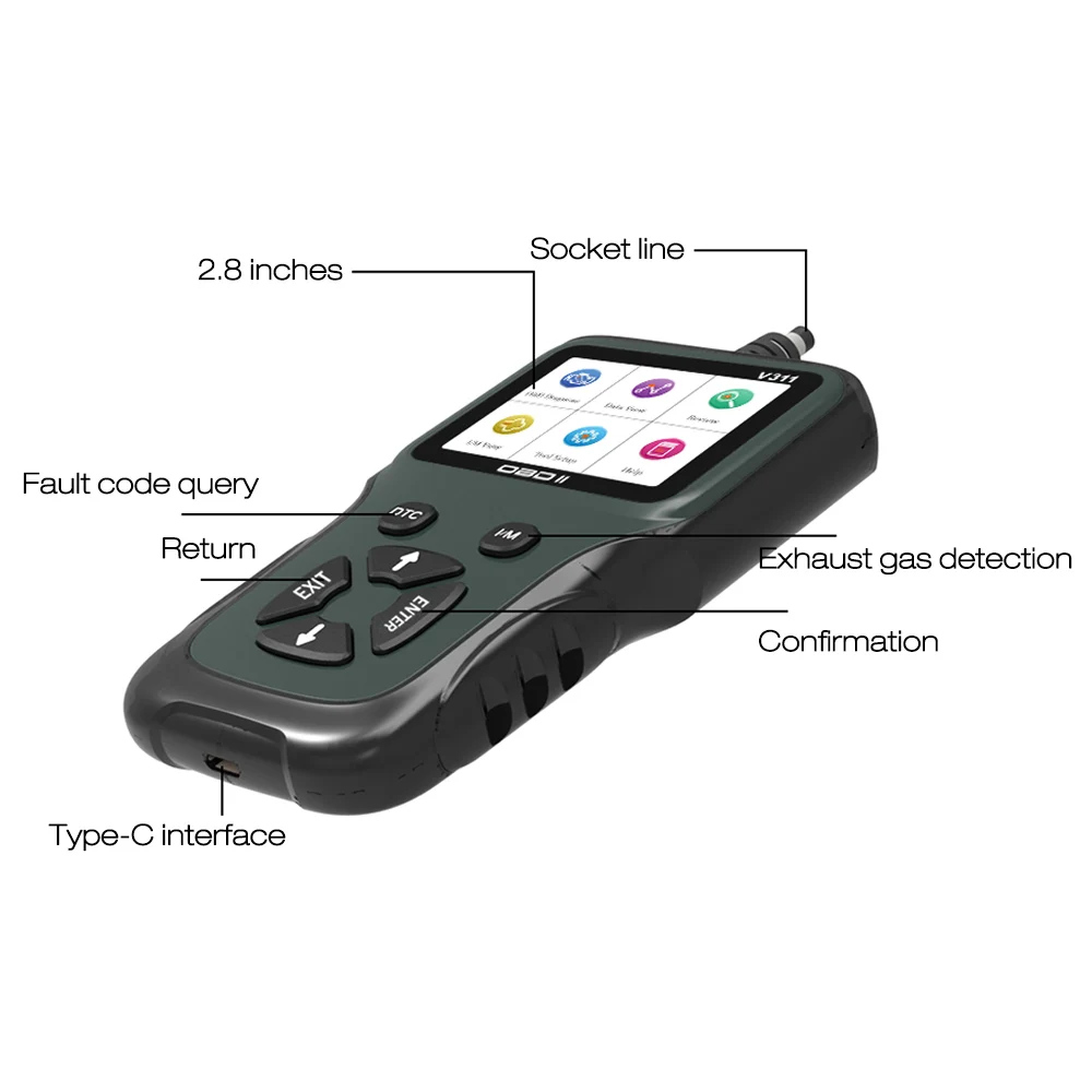 

Universal OBDII OBD Scanner Code Reader Car Code Scan Diagnostic Tool Auto Code-reader Fast and Precise V311