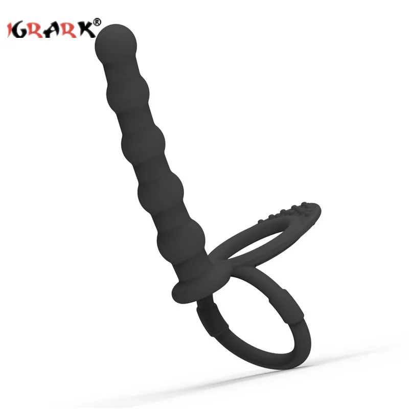 Double Penetration Vibrators Penis Strapon Dildo Vibrator Sex Toys For Women Man Strap On Anal Beads Plug Adult Massager | Красота и