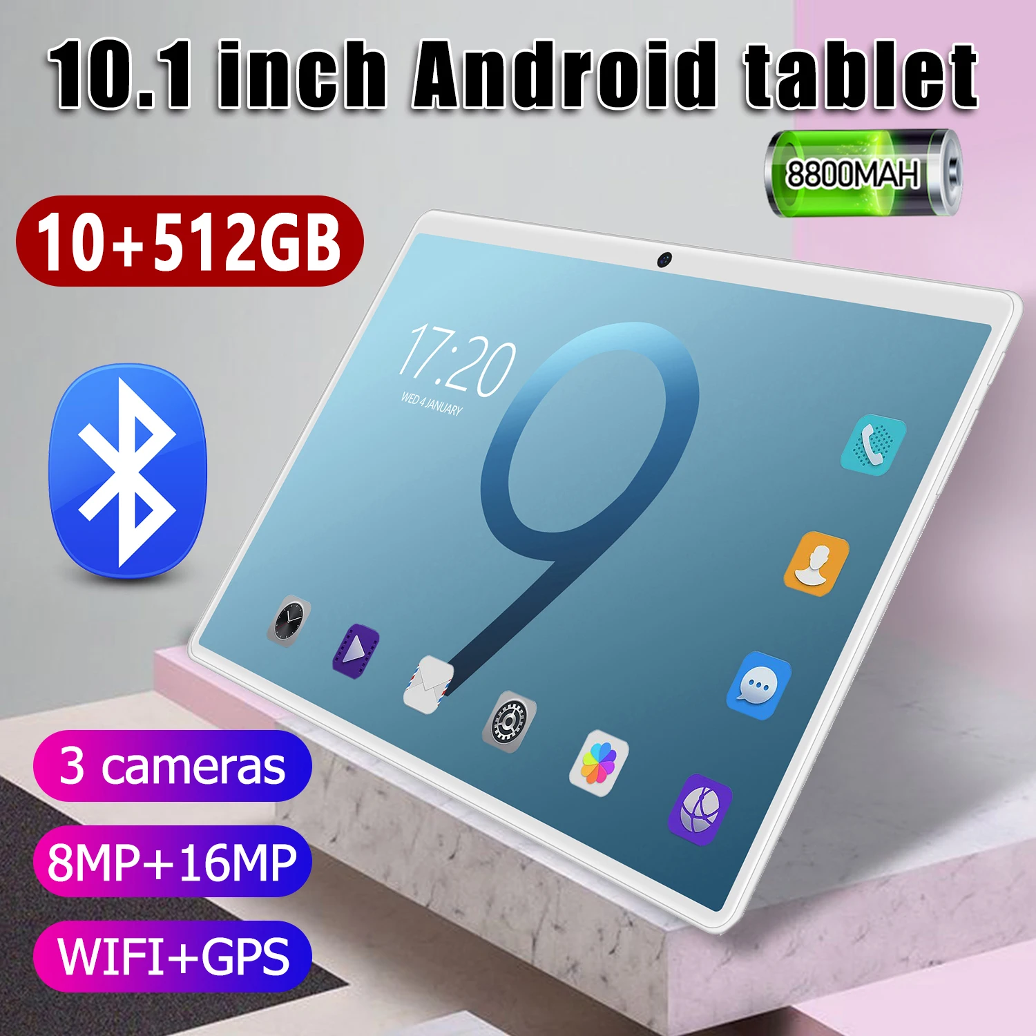 

Tablet PC 18T 10.1Inch 8800mAh 4G Phone Call MT6797 10GB+512GB Tablets 2560*1600 8MP+16MP Camera IPS dual-3G Android 9.0 Tablets