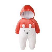 winter newborn unisex baby romper cartoon baby girl clothes polyester pajamas full sleeve hooded one pieces baby boy clothes
