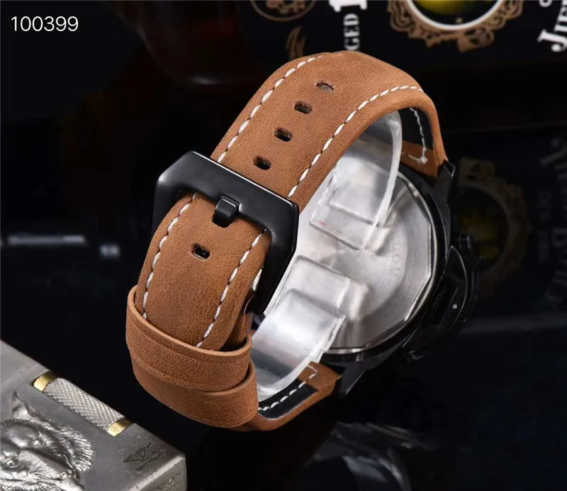 

Men's Watch Luxury Big Watch Men PAM-114 TOP BRAND Quartz Silicone Wristwatch Sport Chronograph Clock Relogio Masculino