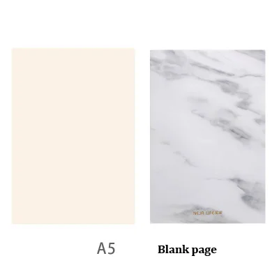 A5 blank page Канцелярские товары в скандинавском стиле, мраморный дизайн, мягкая обложка, A5/B5, блокнот, бумажный блокнот, дневник, дневник, офис, школа, путешественники, рисование, подарок - Цвет: A5 blank page