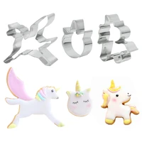 1pcs stainless steel unicorn cookie mold for girls unicorn birthday party cakes decoration childrens handmade diy mold