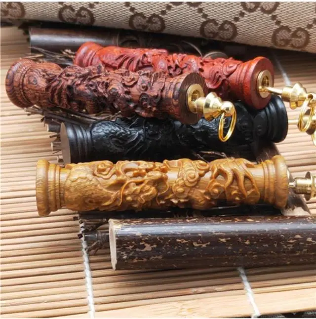 1 шт. Эбеновое дерево Табак snorter бутылка с металлическая блесна приманка футляр