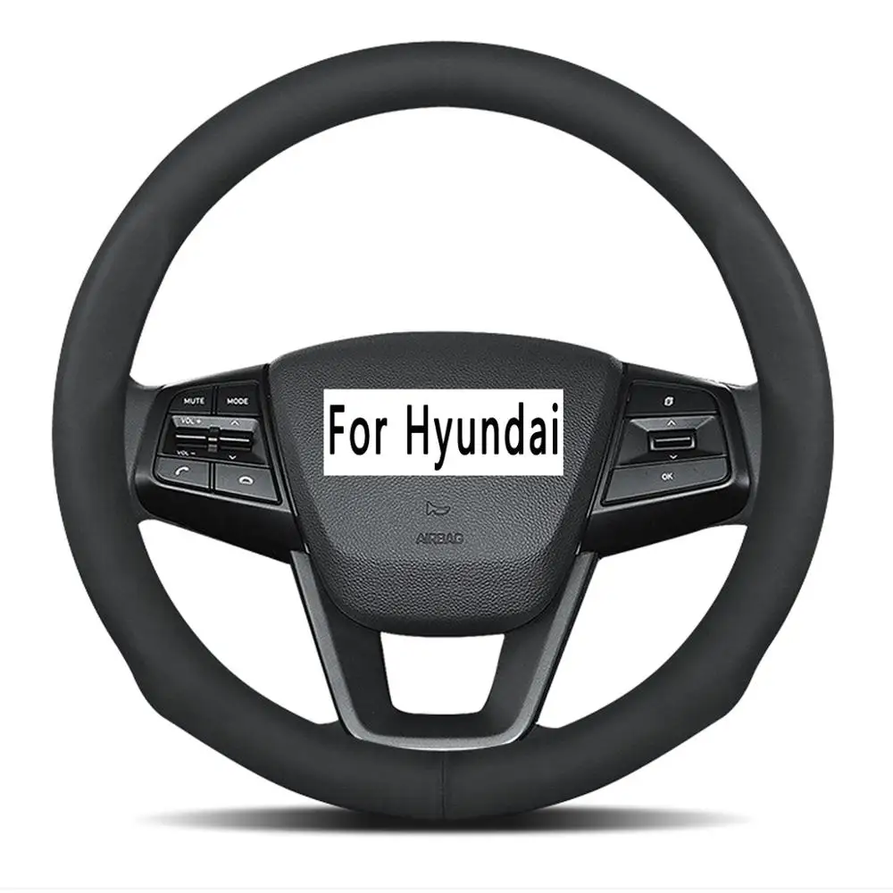Чехол на руль из замшевой кожи для Hyundai Grand i10 i20 i30 GT i40 ix20 Ioniq Veloster Xcent Genesis купе elantra 38