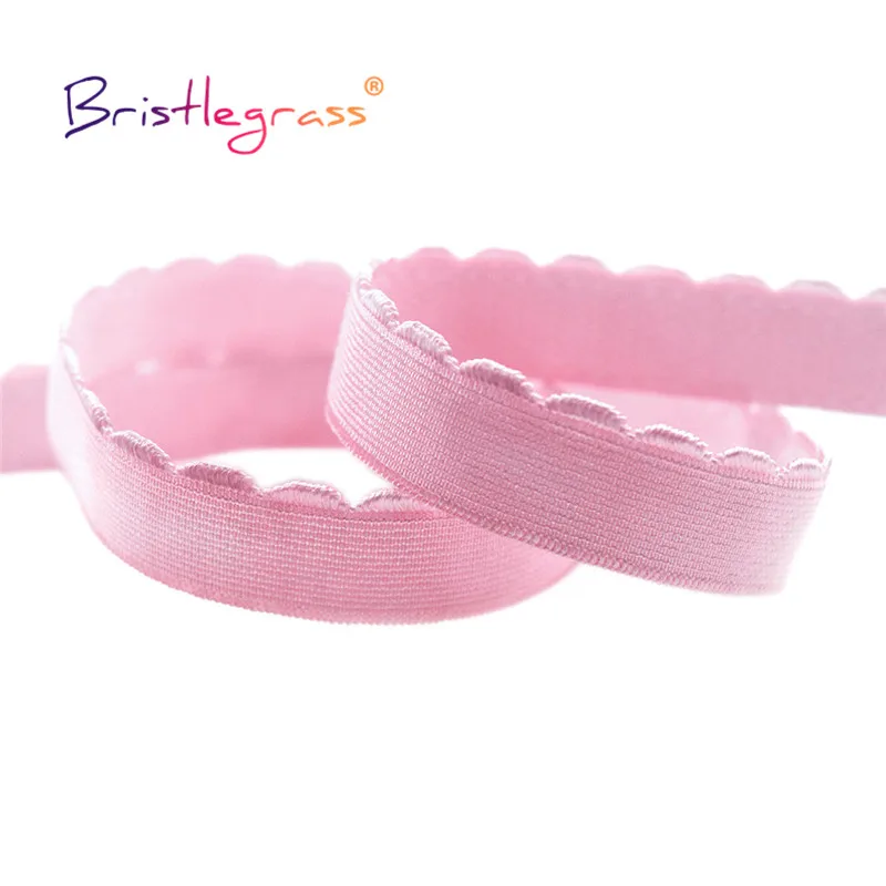 

BRISTLEGRASS 2 5 10 Yard 3/8" 1/2" 10mm 13mm Nylon Bra Strap Elastic Band Plush Shoulder Tape Underwear Lingerie DIY Sewing Trim