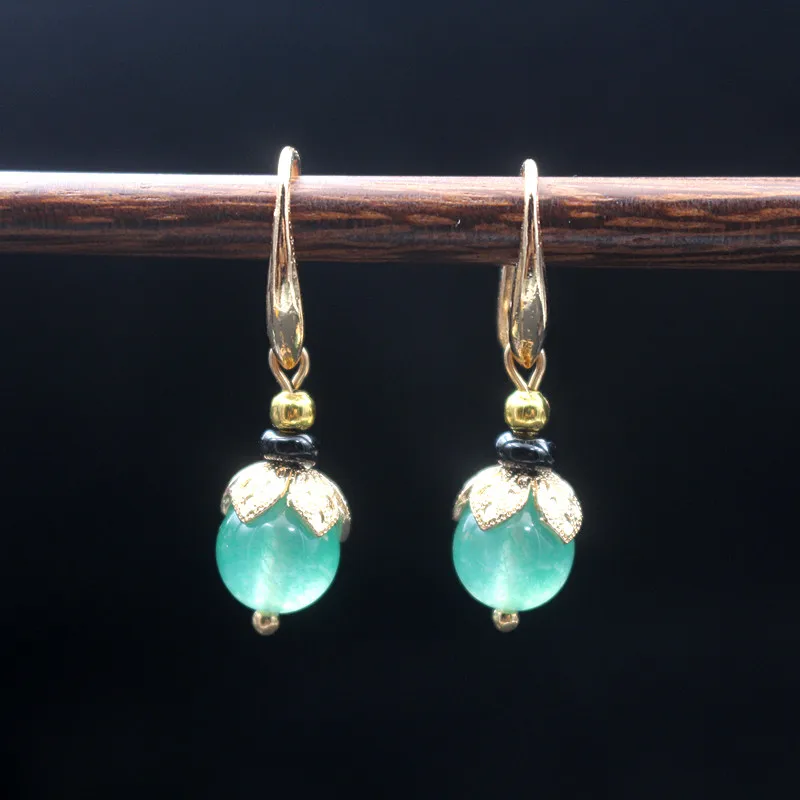 green chalcedony Yanting дизайн женские акриловые серьги в виде черепа Висячие свадебные серьги корейская мода ювелирные изделия ручной работы Подарки для женщин 099 - Окраска металла: green chalcedony