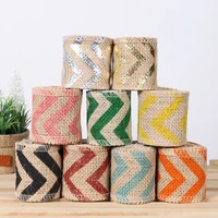 2 meters jute cloth lace linen roll diy christmas craft wedding decoration accessories colorful hessian