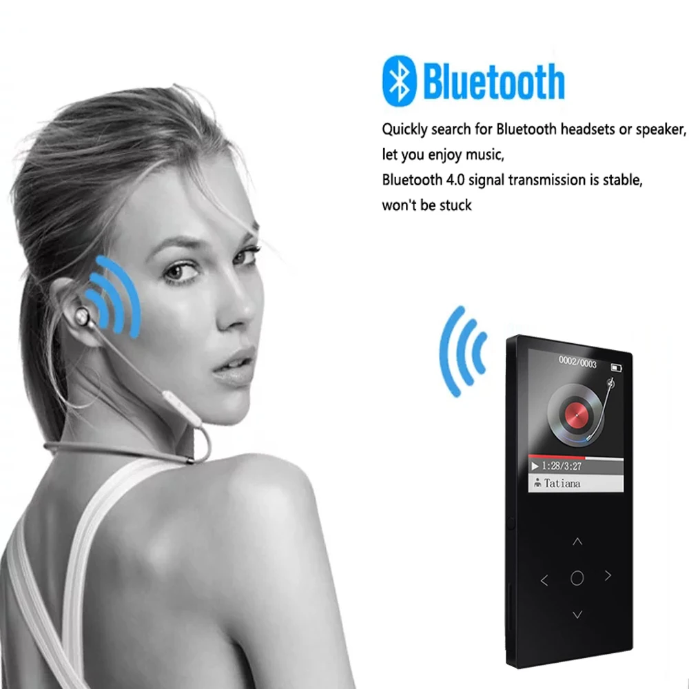 Bluetooth MP3 плеер Металлический музыкальный плеер без потерь сенсорный экран поддержка tf-карты до 64 Гб с fm-радио, запись, электронная книга