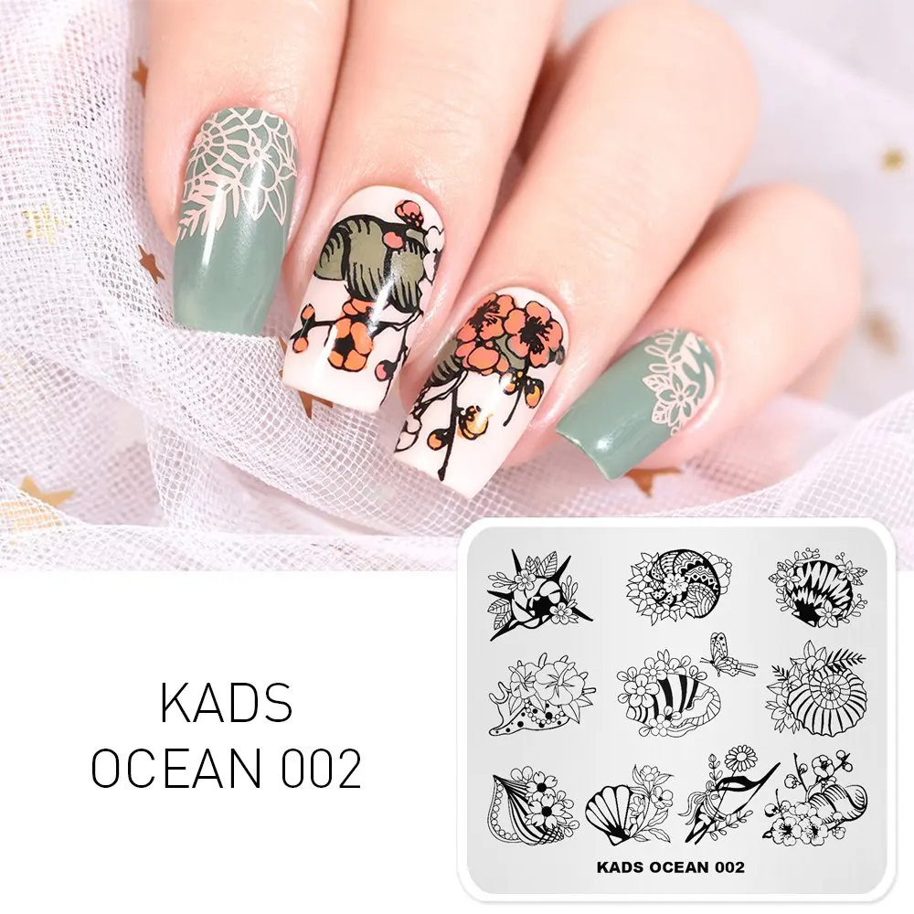 Ocean 002 Rolabling 20 дизайн штамповки пластины вариант 1 шт. небо Природа Путешествия китайский океан моды серии Маникюр DIY для штамп для ногтей искусство - Цвет: Ocean 002