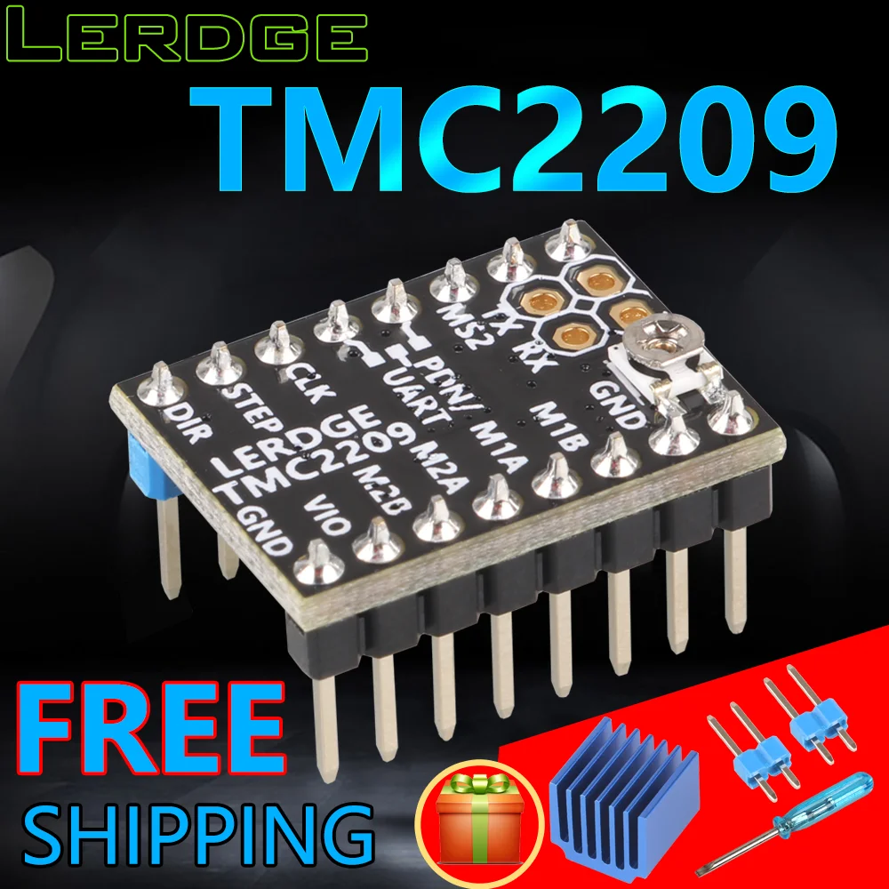 

LERDGE TMC2209 Stepper Motor Driver UART VS TMC 2208 A4988 lv8729 3D Printer Parts Stepstick 2.0A ultra-silent Ender3