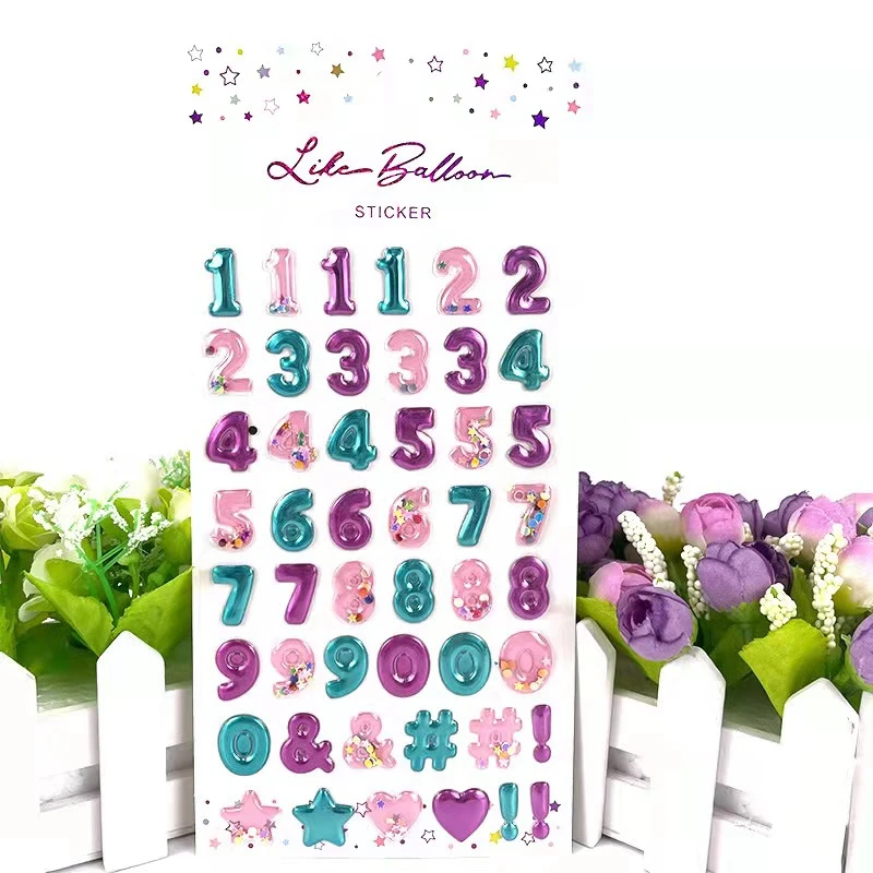 Буквы и цифры дизайн скрапбукинг блестящие наклейки канцелярские