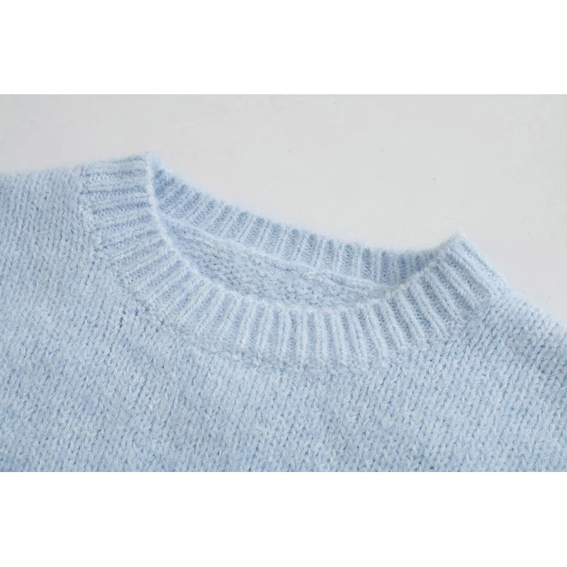 Женскй свитер Za 2020 осень-зима однотонный Повседневный пуловер с длинными