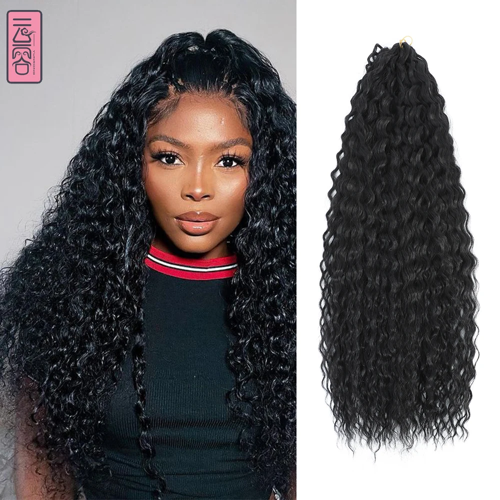 YunRong Crochet Hair Afro Curls Deep Wave Extension 30 Inches Synthetic African Braids For Women Orange |