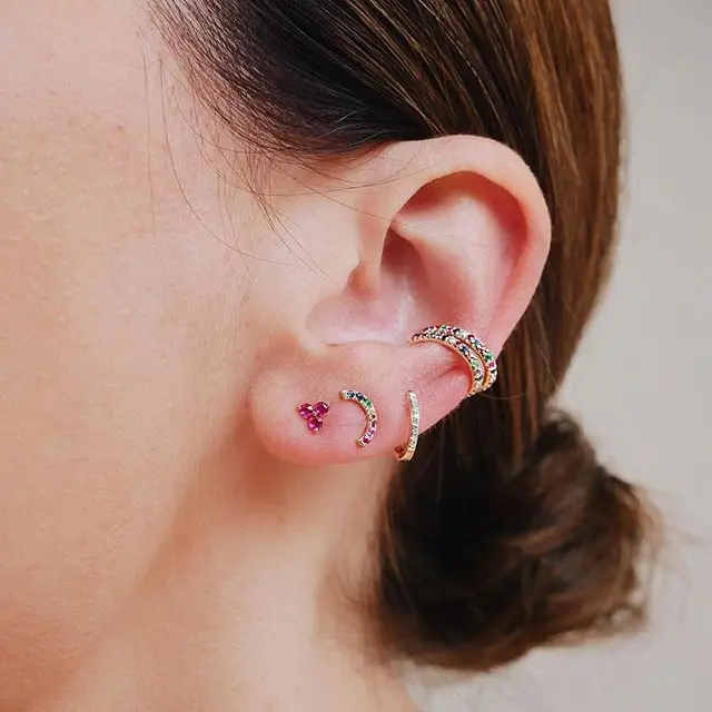 2021 Лидер продаж женские серьги кольца Цвет Новая мода крошечные Мини милый