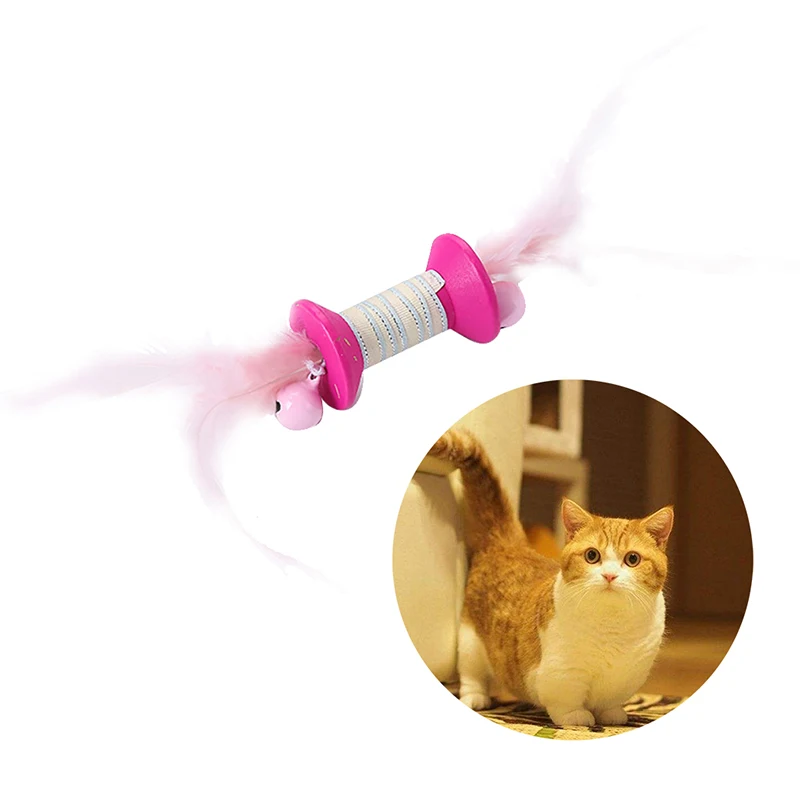 

1PCS Christmas Cat Play Toy Roller Bell Fake Feather Cat Training Toy Pet Play Toy Cat Funny Toy Interactive Toys Accessories