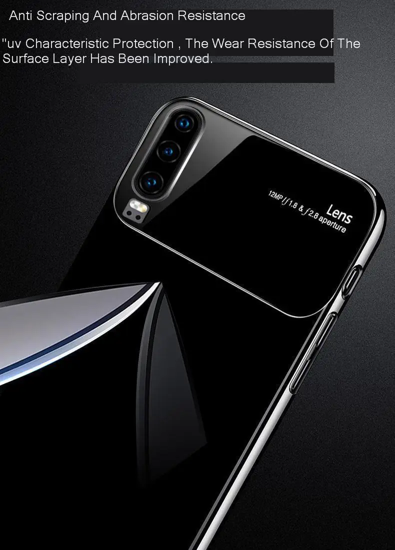 Жесткий чехол из поликарбоната с закаленным стеклом для телефона Huawei P30 P20 Mate 20 Pro