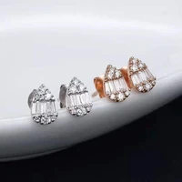 fine jewelry 18k gold real diamond water drop stud earring for woman trendy sky wedding engagement gift au750
