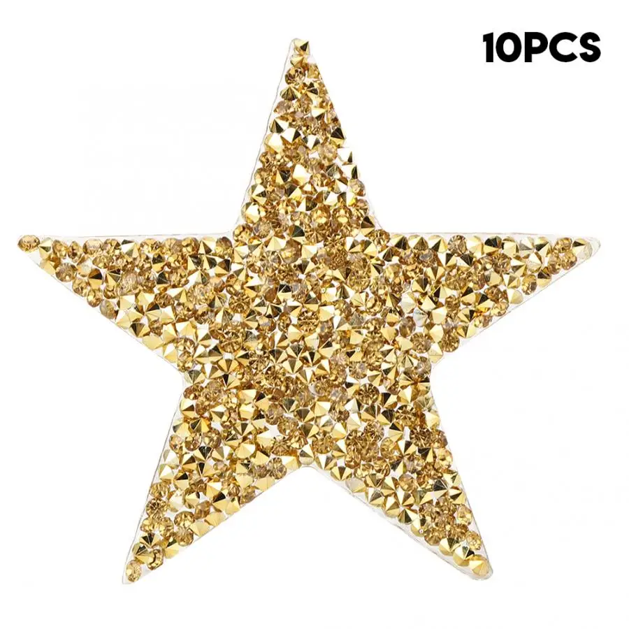 10 шт. стразы со звездочками самоклеящиеся Стикеры для украшения одежды
