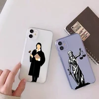 law student lawyer judge accessories phone case for iphone 13 12 11 mini x xs xr pro max 8 7 6s 6 plus transparent soft