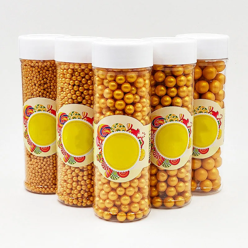 130 г золотые дражи съедобные сахарные жемчужные шарики украшения торта