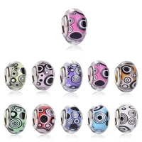 20pcs new round evil eye murano charms big hole rondelle spacer beads fit pandora bracelet slide charms necklace jewelry making