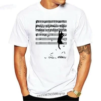 2020 fashion summer t shirt 100 cotton creative graphic the cats and sheet music funny shirt for lover