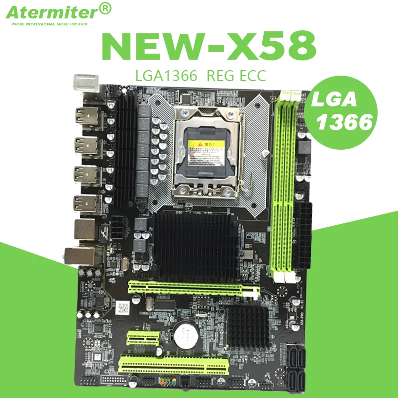 Atermiter X58 LGA 1366 материнская плата поддерживает серверную память REG ECC и процессор xeon поддерживает процессор LGA 1366