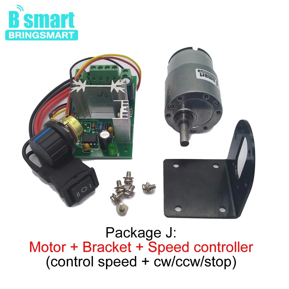 Bringsmart JGB37-520 мини мотор-редуктор постоянного тока 12 Вольт редуктор двигателя