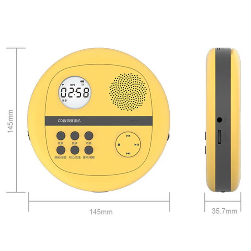CD Walkman with speaker chassis bracket USB flash disk TF card player MP3 audio portable high fidelity music LED | Электроника