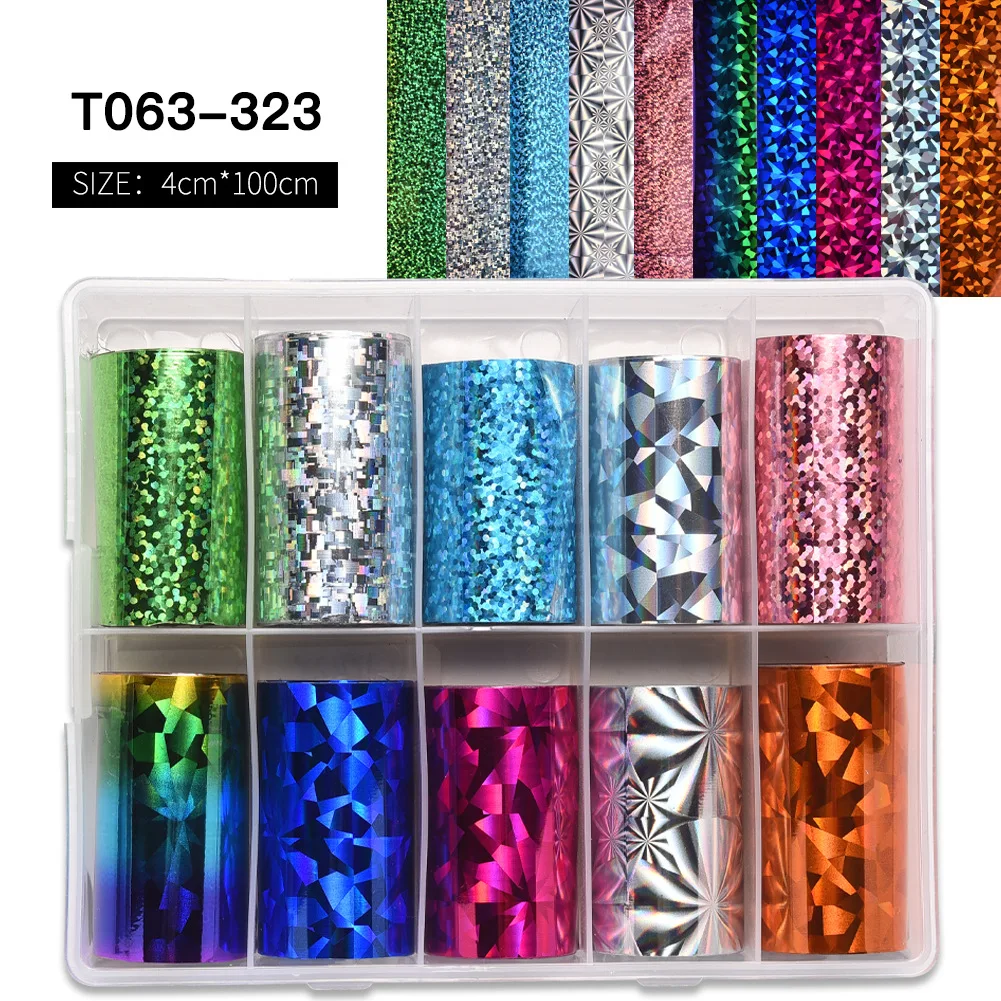 

TXD Snake Design Nail Foil Transfer Sticker Starry Paper Tibetan Colorful Laser Laser Nail Sticker DIY Nail Art Decoration
