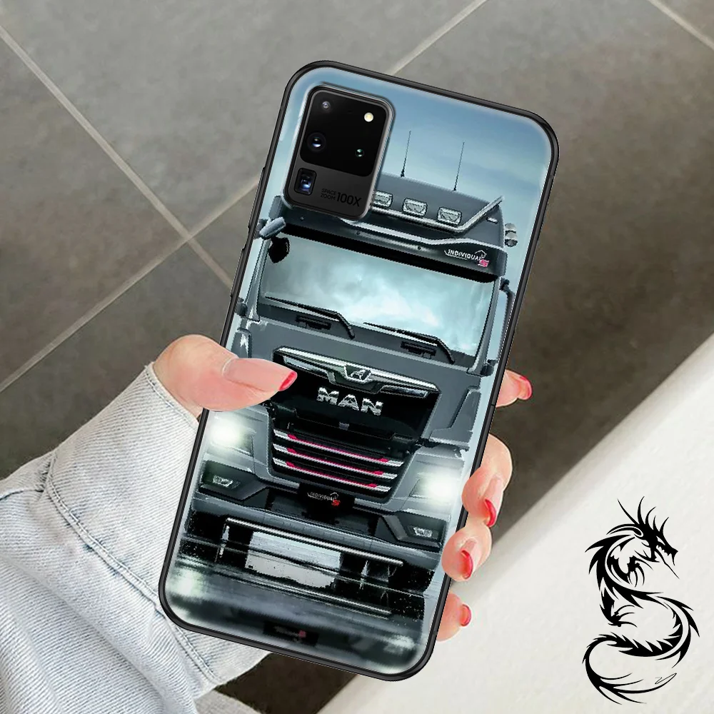 man trucks Phone case For Samsung Galaxy Note 4 8 9 10 20 S8 S9 S10 S10E S20 Plus UITRA Ultra black trend Etui silicone shell images - 6