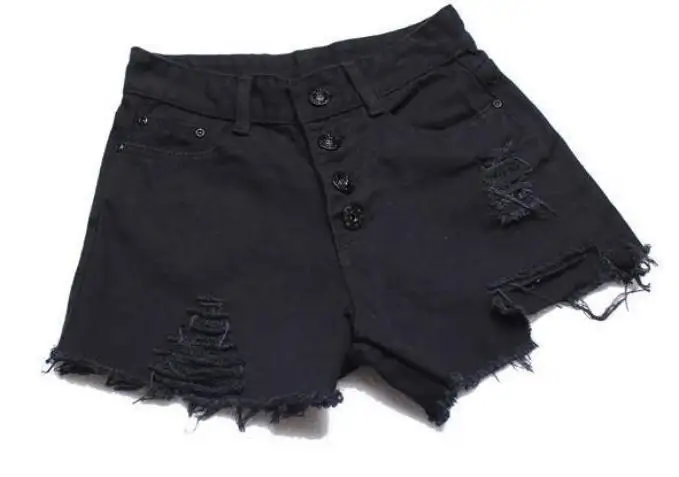 Измельченные кисточки, Промытые сверхкороткими пряжками с высокой талией и изношенными джинсовыми шортами от AliExpress WW