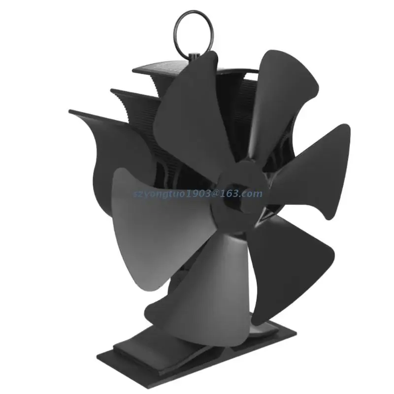 

P82C 6-Blade Heat Powered Stove Fan 2-in-1 Chimney Fan Wood Stove Fan Fireplace Fan without Electricity Efficient for Wood