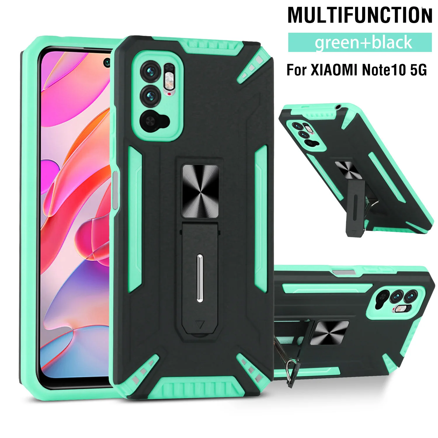 

Shockproof Armor Kickstand Case For Xiaomi Redmi 8 8a note9 note9t note9pro note10 pro note8 Finger Magnetic Ring Holder Cover