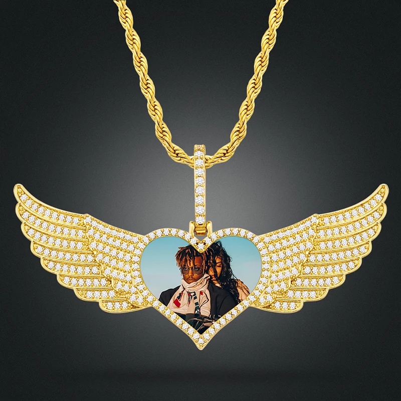 Индивидуальный кулон VIP CZP0462 с ангельским крылом сделанный на заказ фото и