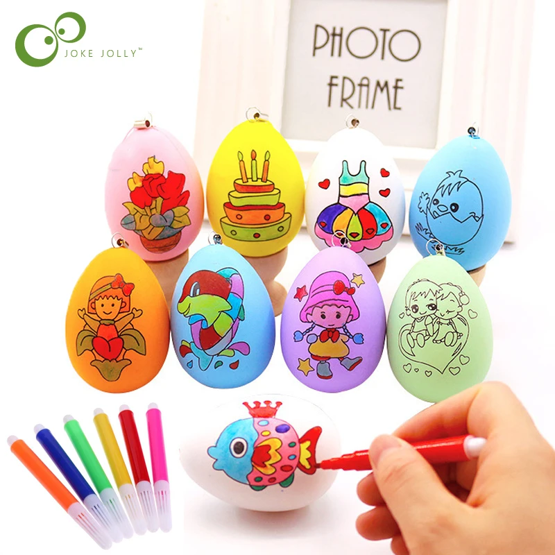 Пасхальное яйцо ручной работы сделай сам и разноцветная ручка мультяшная