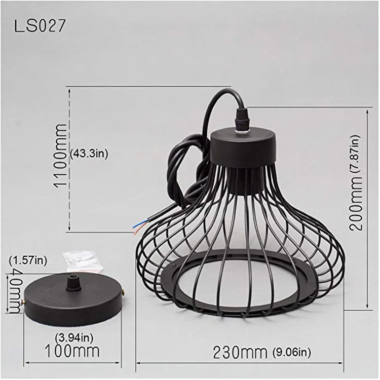 Винтажный комнатный светодиодный подвесной светильник в стиле ретро клетка