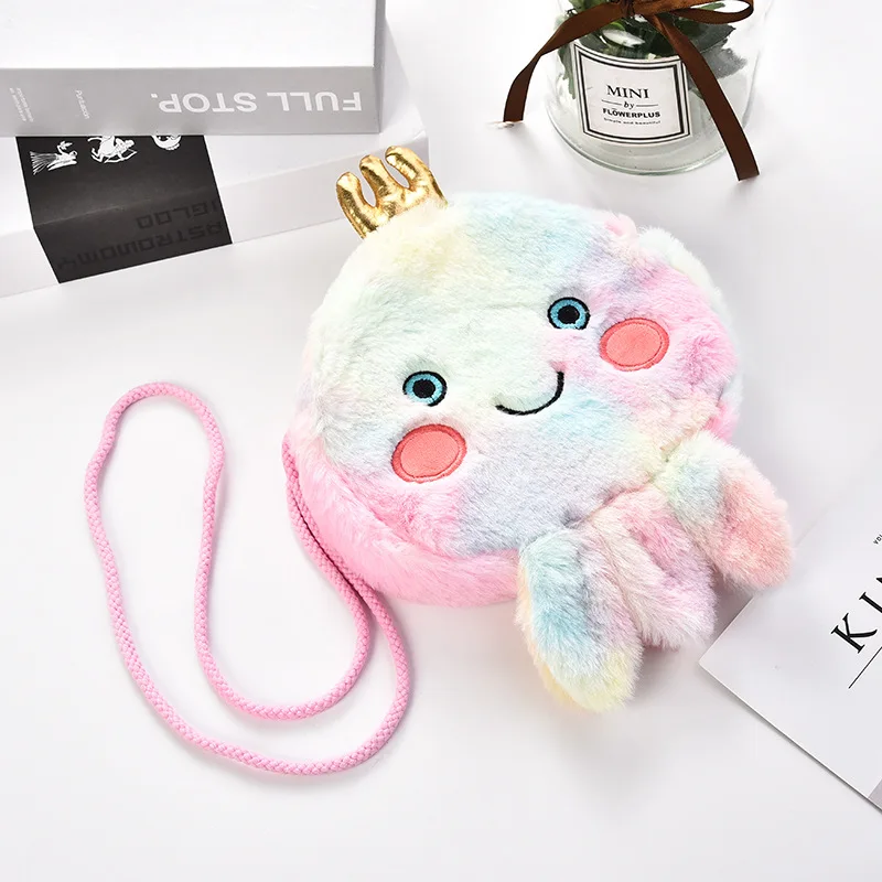

Kawaii Octopus Long-Plush Bag for Baby Plush Soft Plush Colorful Mini Handbag Mobile Phone Bag Christmas Gift