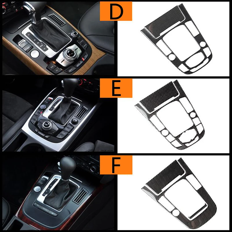 

Car Styling Carbon Fiber Stickers For Audi A4 A5 Q5 B8 S4 S5 Console Gearshift Frame Decorative Trim Strips Interior Accessories