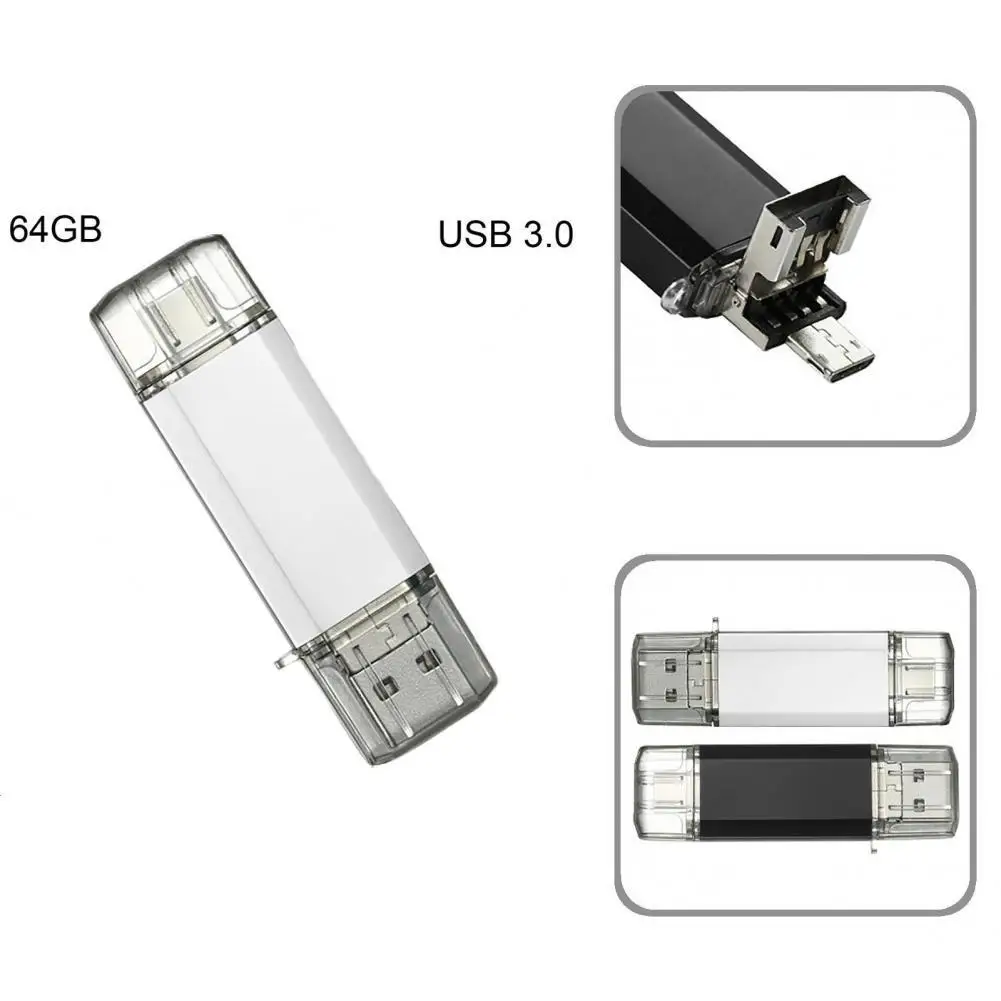 Легкий полезный OTG-накопитель Type-C/Micro USB/USB 16 Гб/32 ГБ/64 ГБ двухголовый U-диск