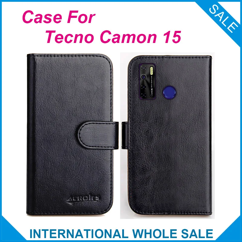 

Чехол-книжка Tecno Camon 15, 6 цветов, кожаный, с отделениями для карт